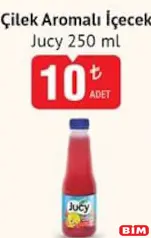 JUCY ÇİLEK AROMALI İÇEÇEK 250 ML fiyat ve kampanya bilgisi
